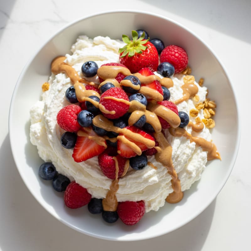 Greek Yogurt Protein Mousse with Mixed Berries