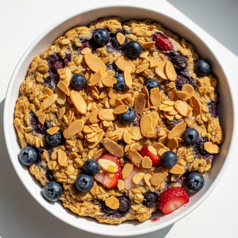 Baked Berry Oatmeal with Toasted Almonds