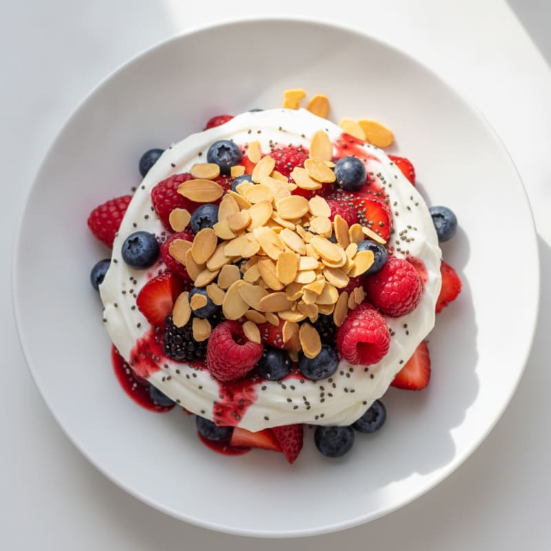 Greek Yogurt Protein Parfait with Mixed Berries
