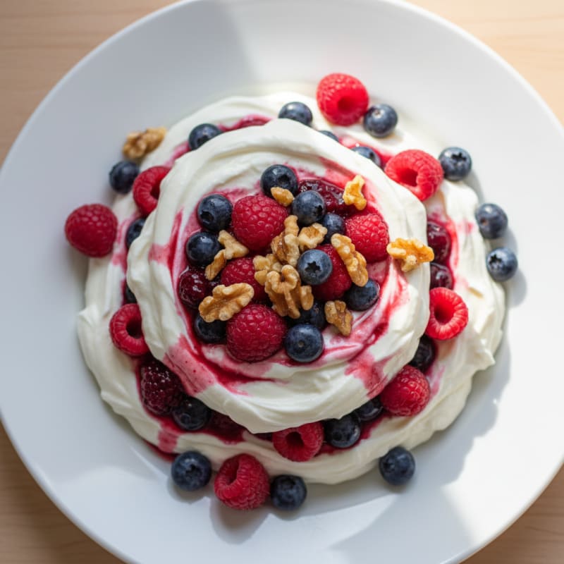 Silky Greek Yogurt Protein Mousse with Mixed Berries