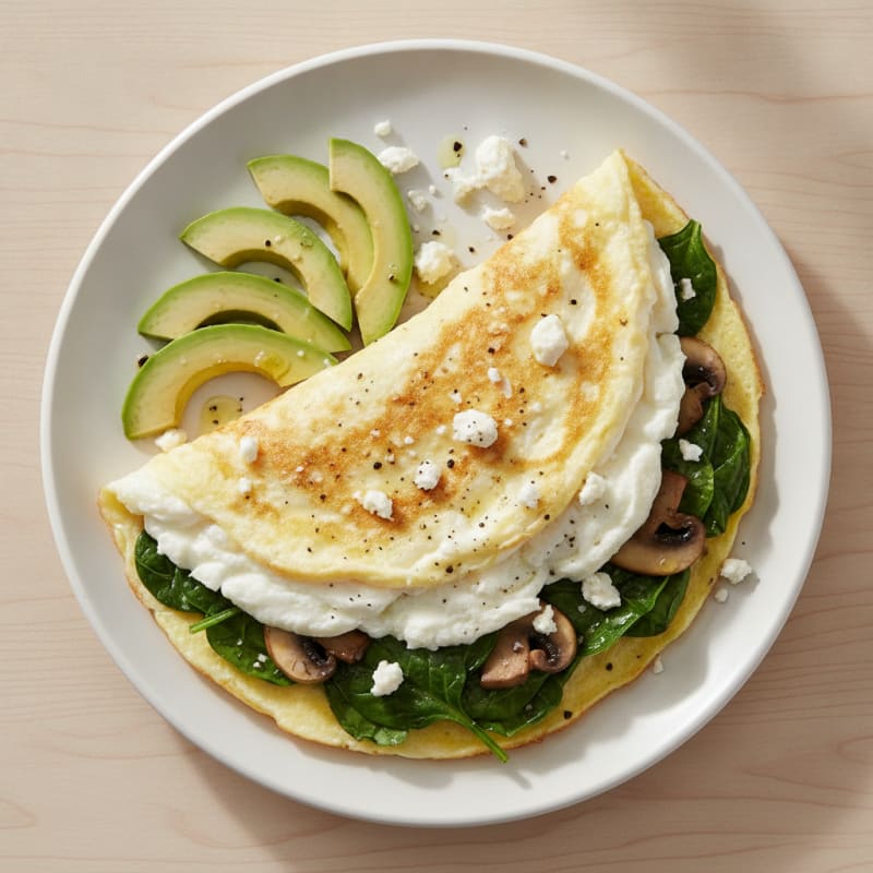 Fluffy Egg White and Spinach Omelet