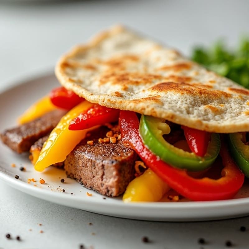 Spicy Lime Steak Quesadilla with Bell Peppers