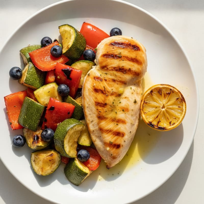 Grilled Chicken Breast with Roasted Vegetables