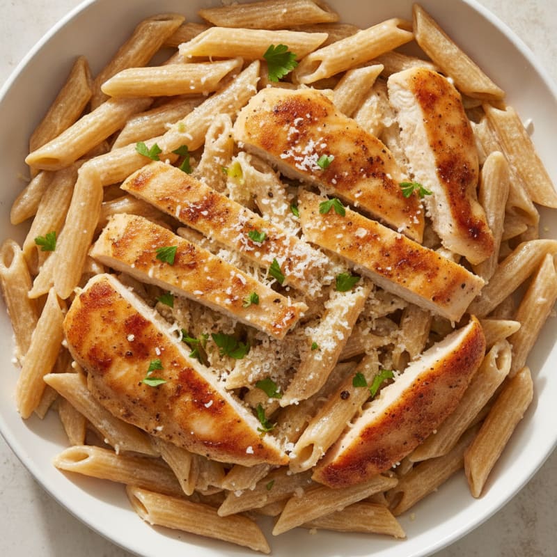 Garlic Parmesan Chicken Alfredo Pasta