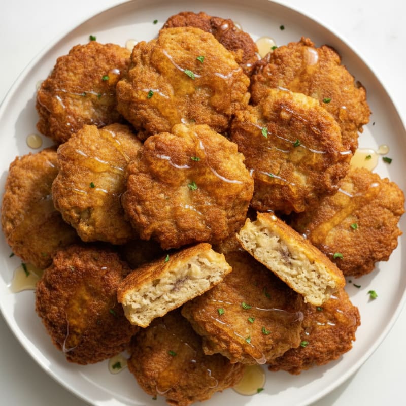Baked Banana Fritters with Honey Glaze