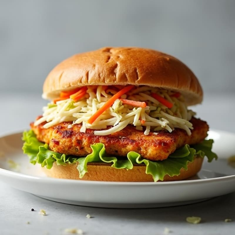 Crispy Baked Chicken Sandwich with Fresh Slaw