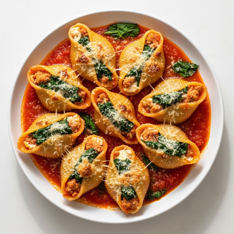 Creamy Ricotta Spinach Stuffed Shells
