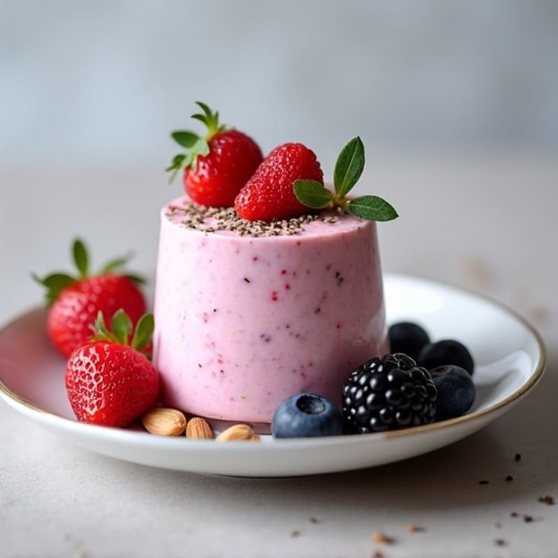 Greek Yogurt Protein Mousse with Mixed Berries