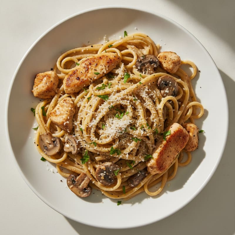 Truffle Mushroom Linguine with Parmesan
