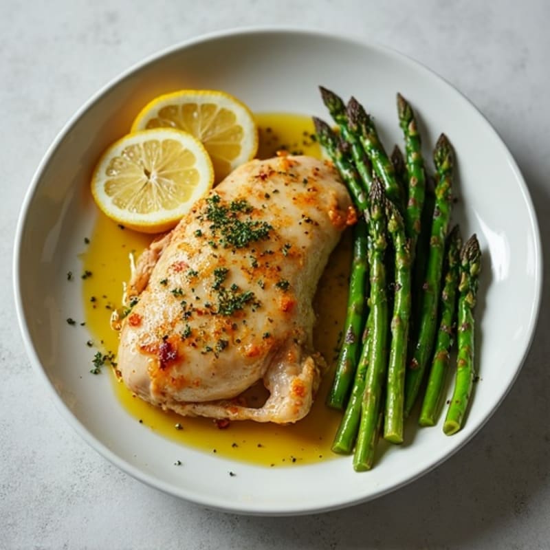 Sheet Pan Lemon Herb Chicken with Roasted Asparagus