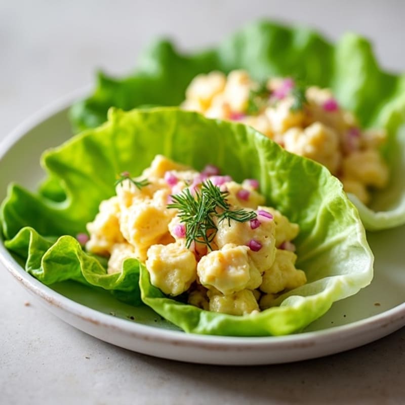 Creamy Dill Egg Salad Lettuce Wraps