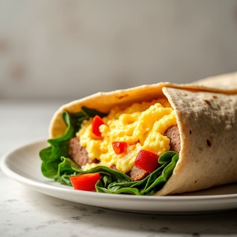Hearty Egg and Lean Turkey Sausage Breakfast Burrito