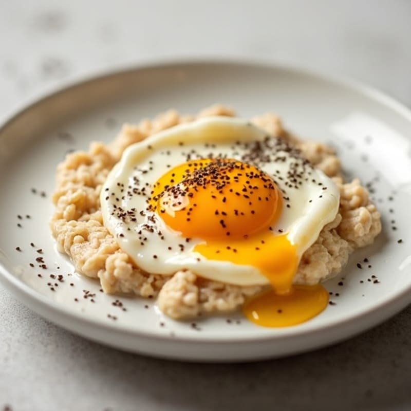 Creamy Oatmeal with Egg Whites and Chia Seeds