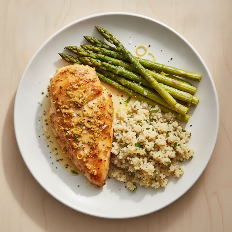 Lemon Herb Roasted Chicken with Asparagus