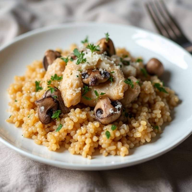 Savory Brown Rice Mushroom Risotto