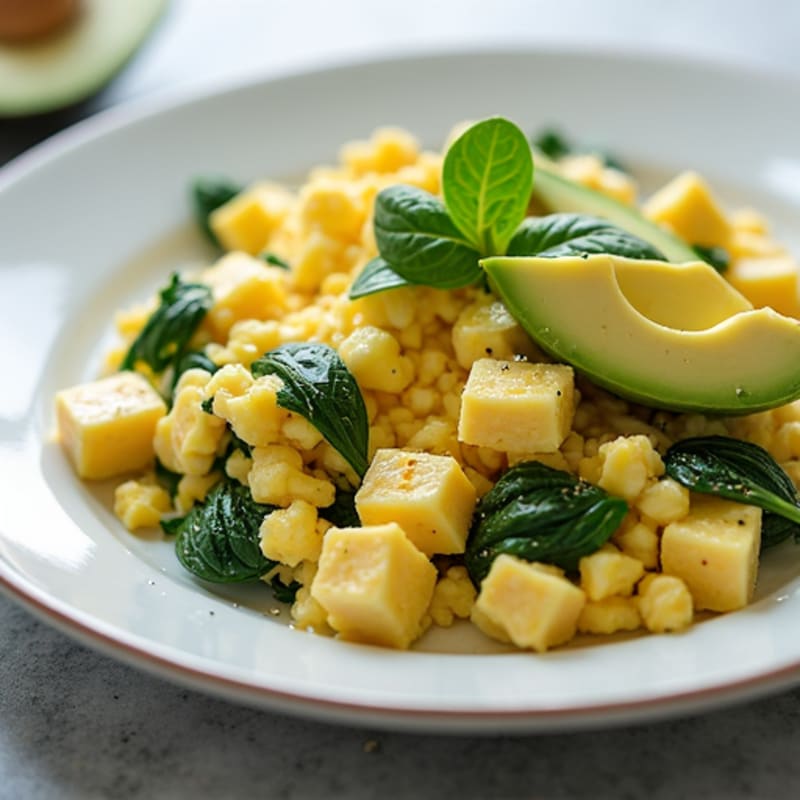 Cottage Cheese Egg Scramble with Spinach