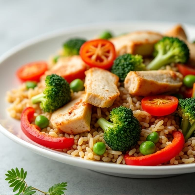 Chicken and Crisp Vegetable Brown Rice Stir-Fry