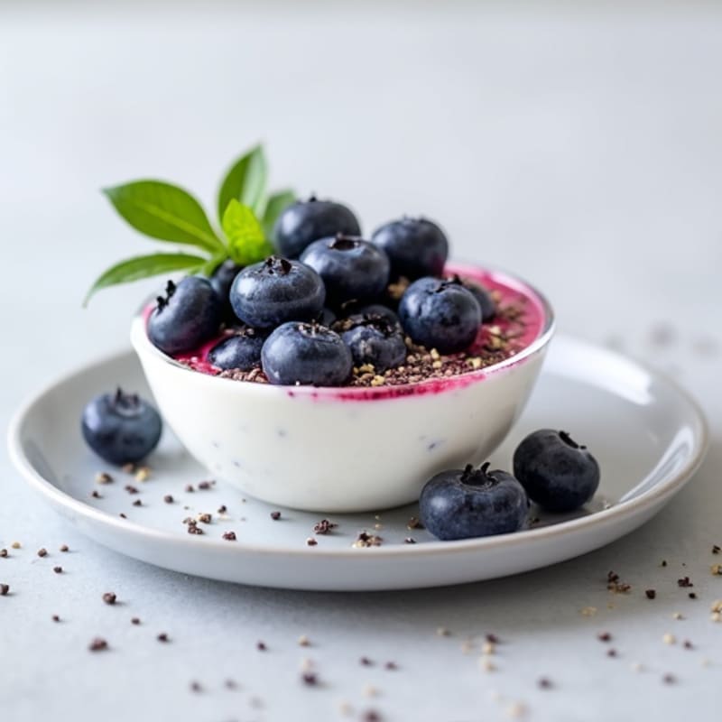 Greek Yogurt with Chia Seeds and Blueberries