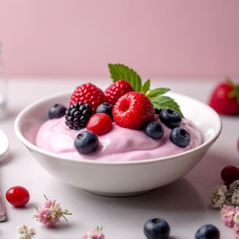 Silky Protein Yogurt with Mixed Berries