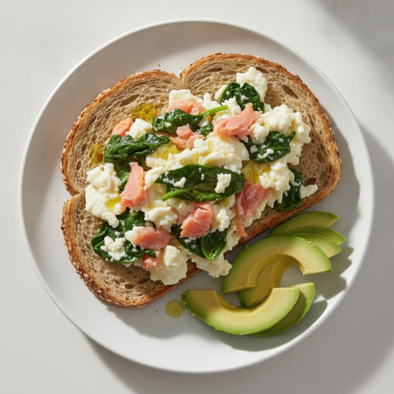 Smoked Salmon Egg White Scramble with Spinach