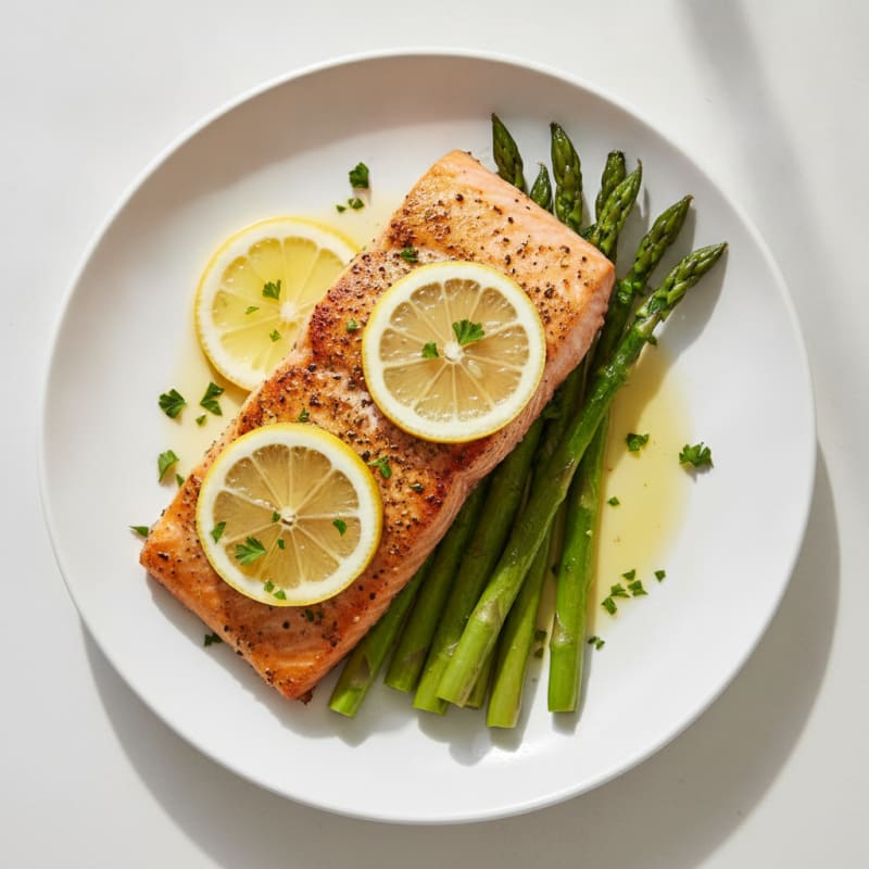Lemon Herb Grilled Salmon with Asparagus