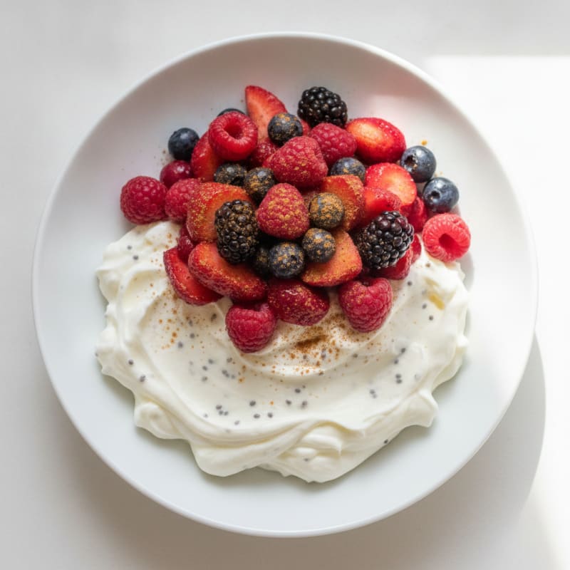 Greek Yogurt Protein Pudding with Berries