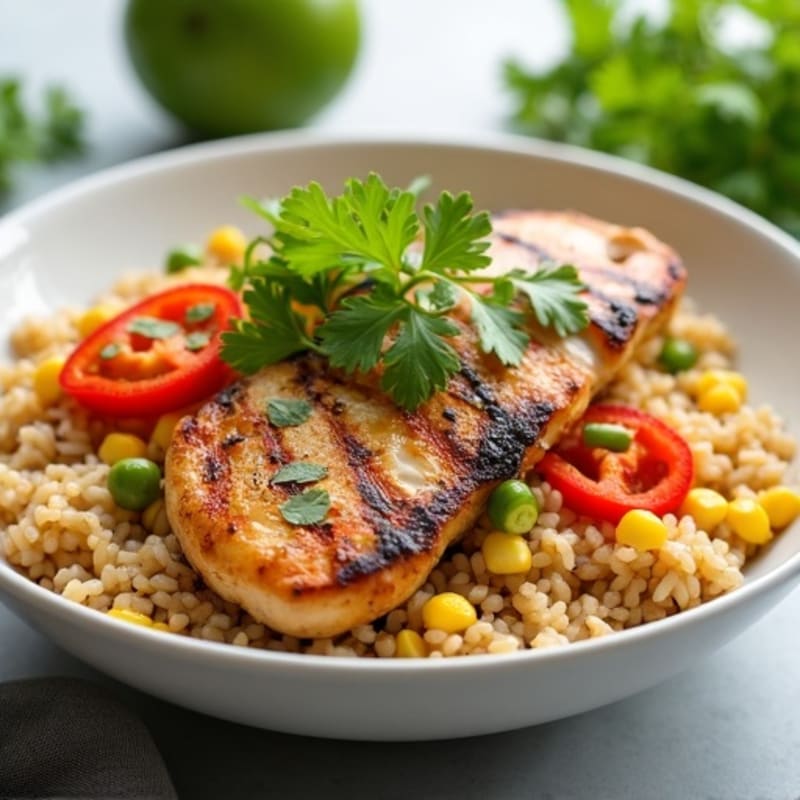 Cilantro-Lime Grilled Chicken Rice Bowl