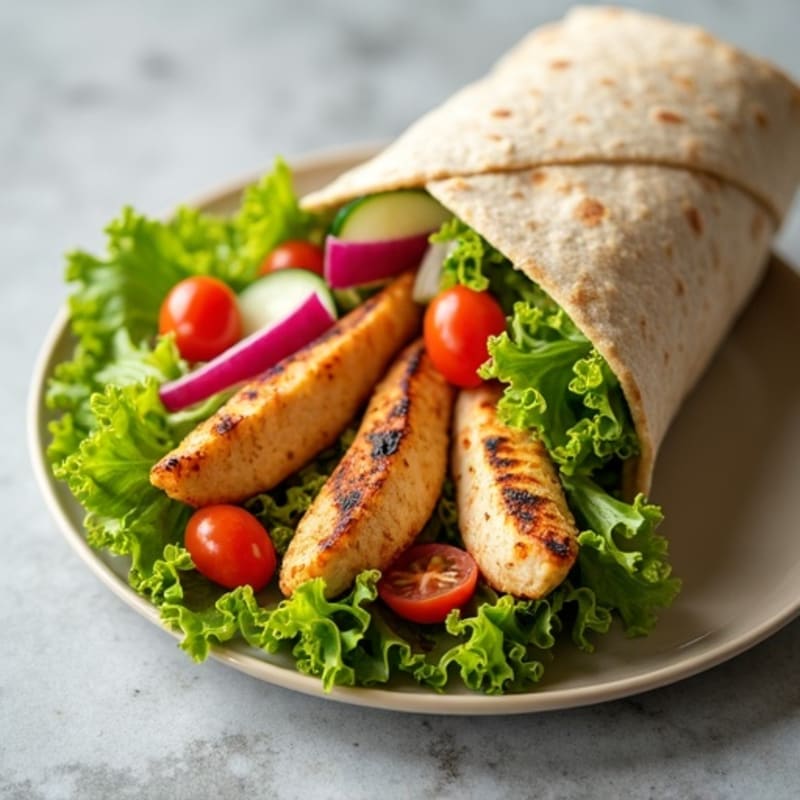 Crispy Grilled Chicken and Fresh Veggie Wrap