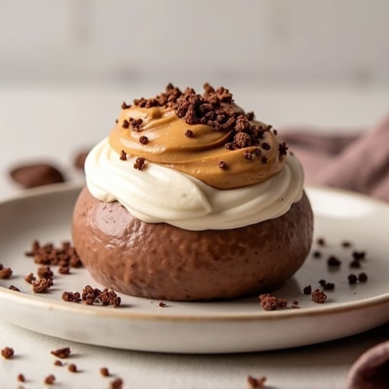 Chocolate Protein Chia Pudding with Peanut Butter Swirl