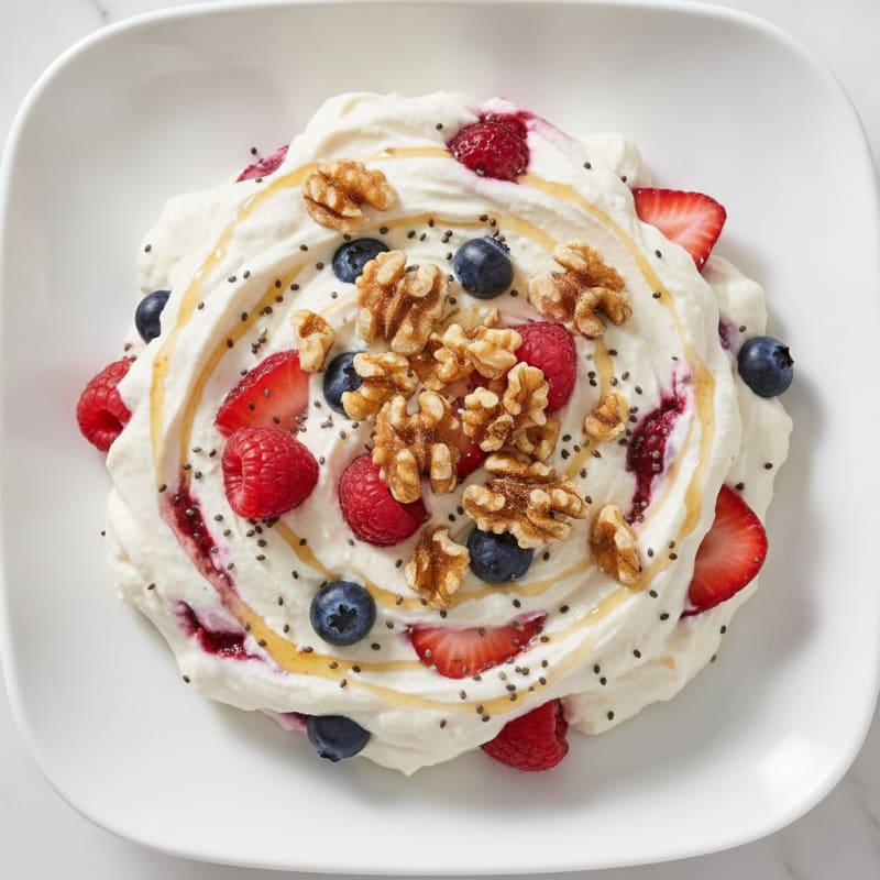 Silky Greek Yogurt Protein Mousse with Mixed Berries