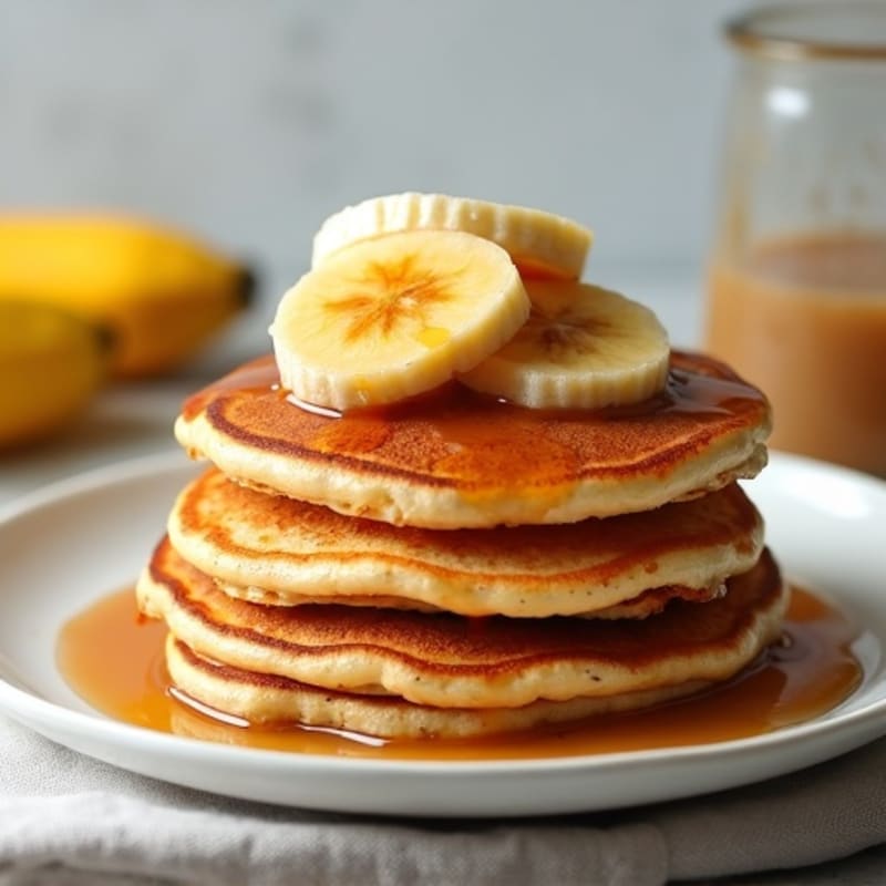 Fluffy Protein Pancakes with Warm Caramelized Bananas