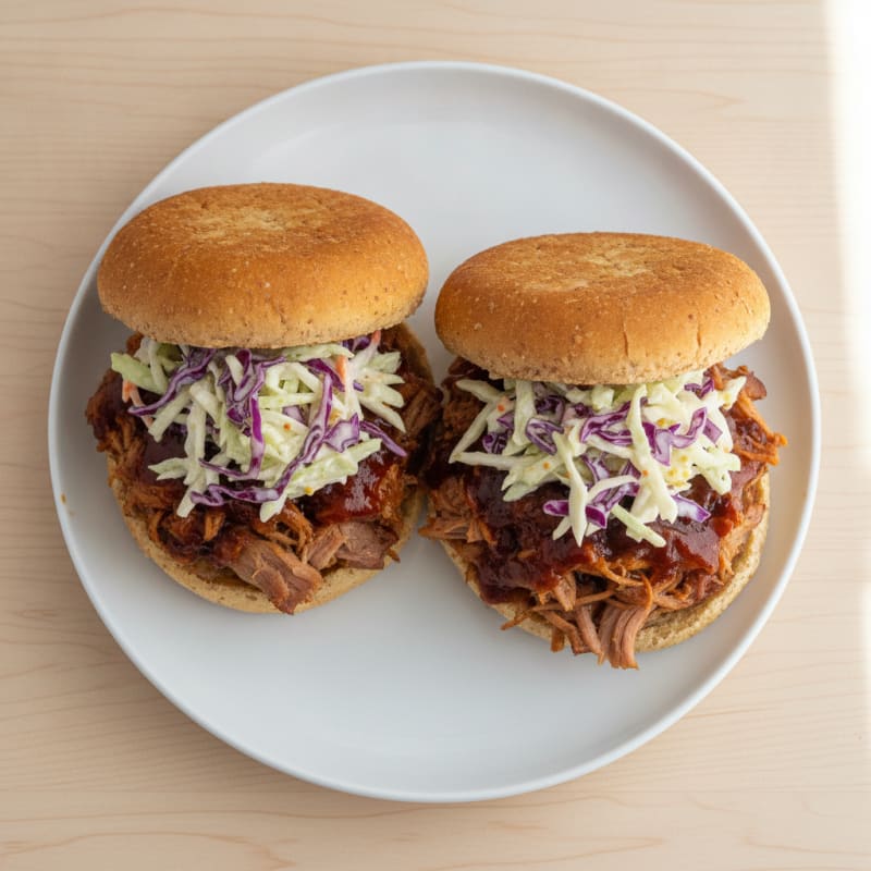BBQ Pulled Pork Sandwiches with Coleslaw