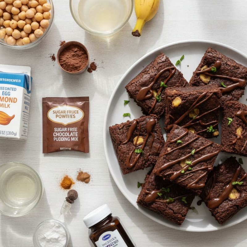 Double Banana Chocolate Protein Brownies