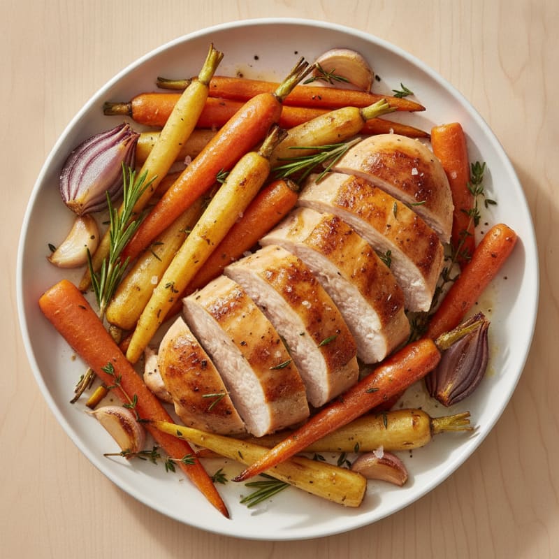 Lemon Herb Roasted Chicken with Root Vegetables