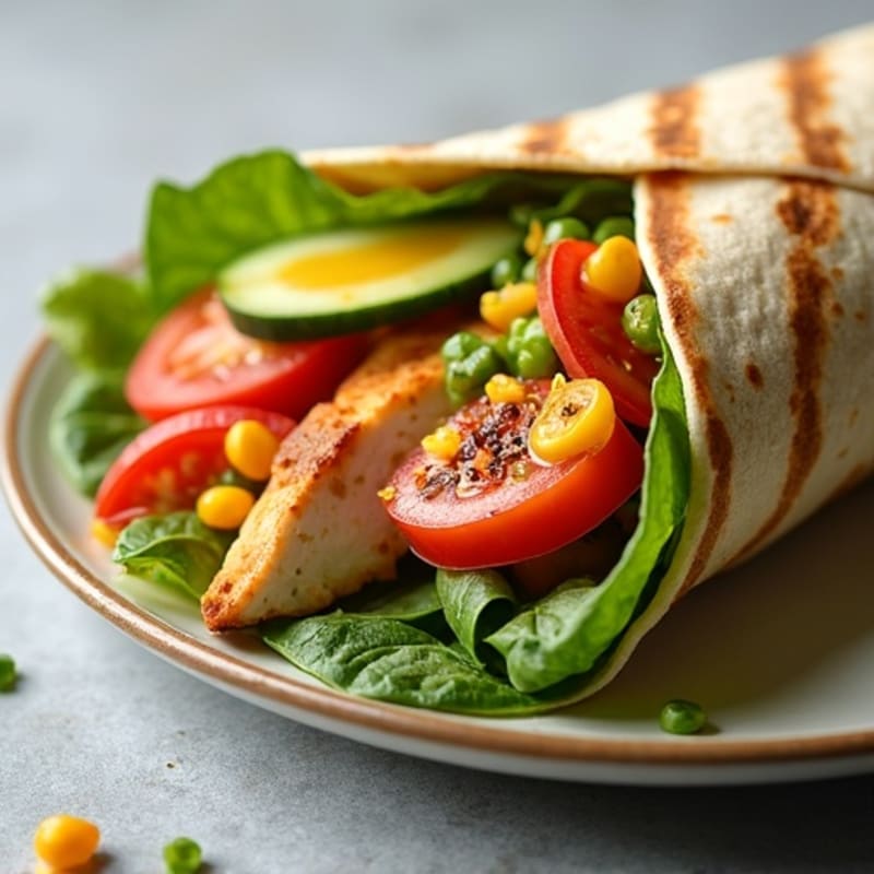 Grilled Chicken and Fresh Veggie Wrap with Dijon