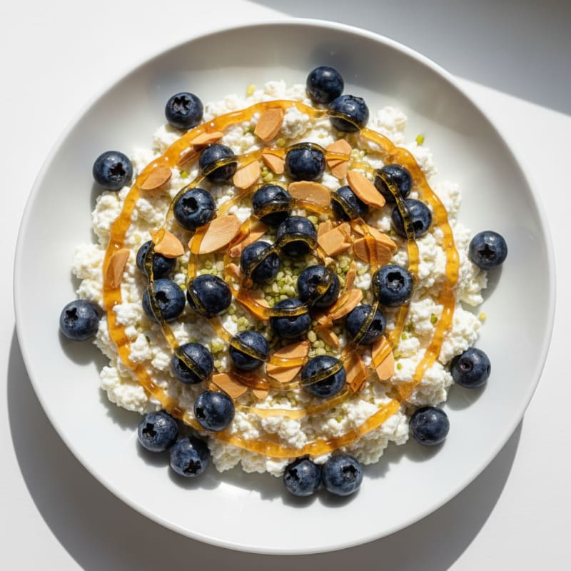 Cottage Cheese and Berry Protein Bowl with Almonds