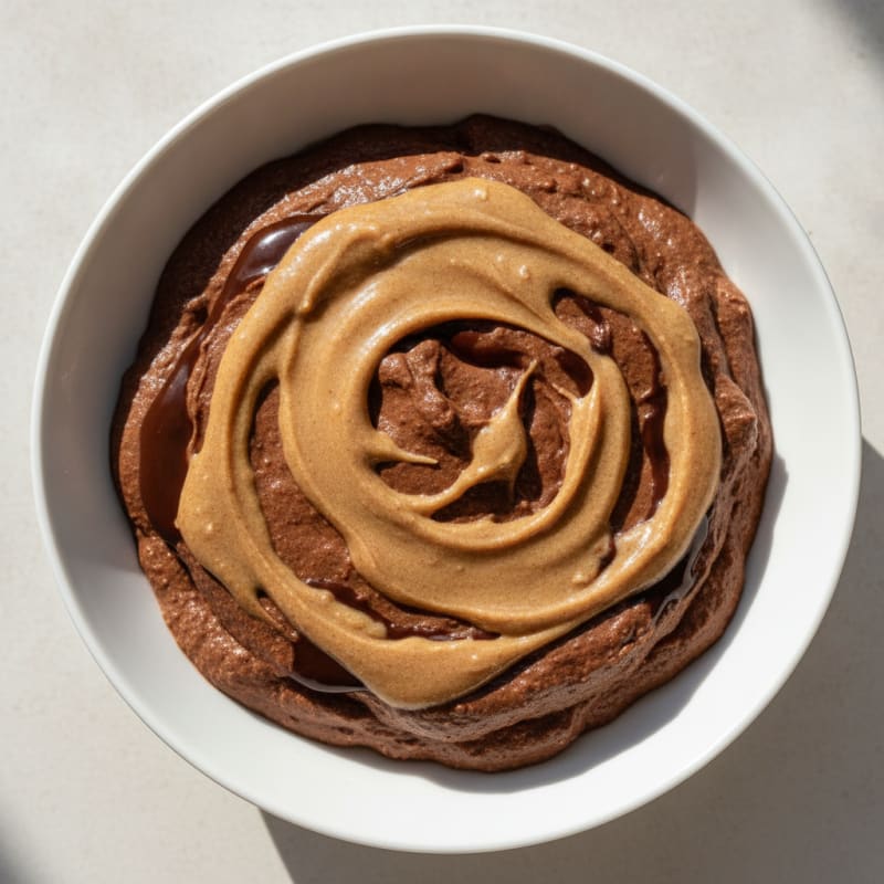 Silky Chocolate Protein Pudding with Almond Butter Swirl
