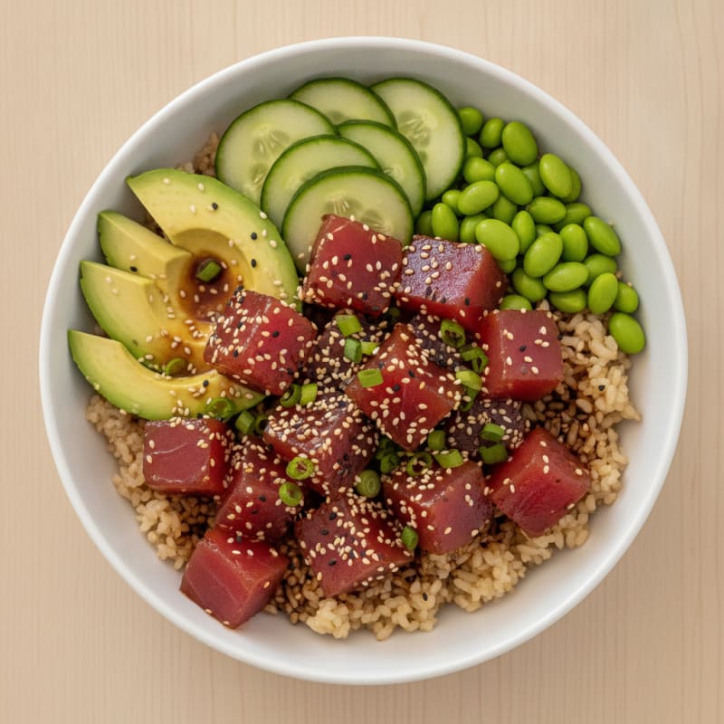 Ahi Tuna Poke Bowl with Avocado