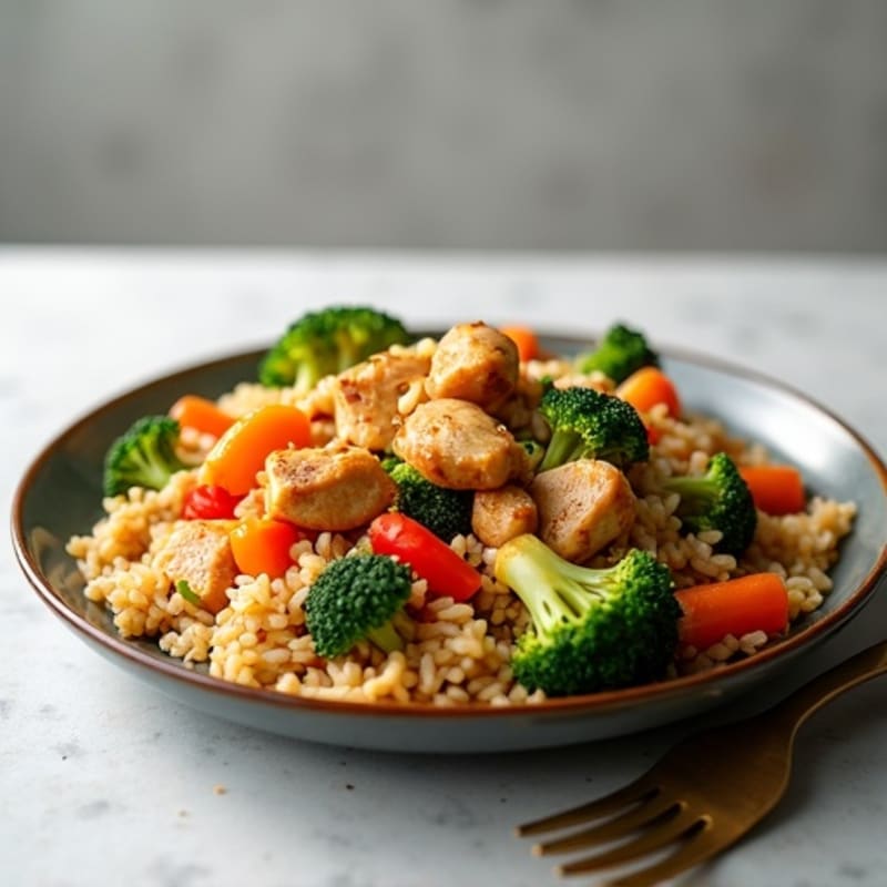 Chicken and Vegetable Brown Rice Stir-Fry