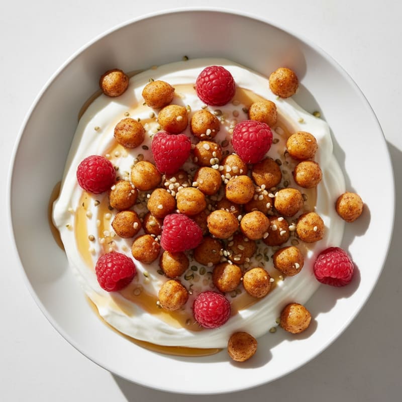 Creamy Greek Yogurt Bowl with Chickpeas and Berries