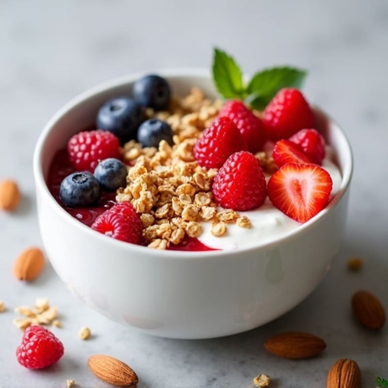Protein-Packed Berry Crunch Greek Yogurt Bowl