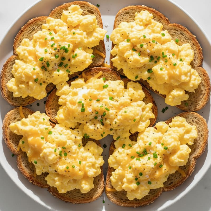 Cheesy Scrambled Egg White Toast