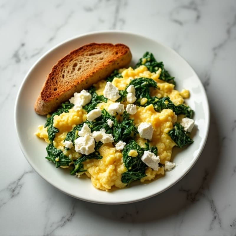 Protein-Packed Spinach and Feta Egg White Scramble