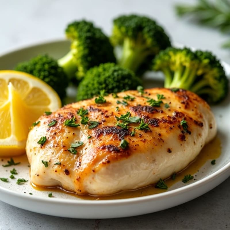 Lemon Herb Roasted Chicken with Crispy Roasted Broccoli