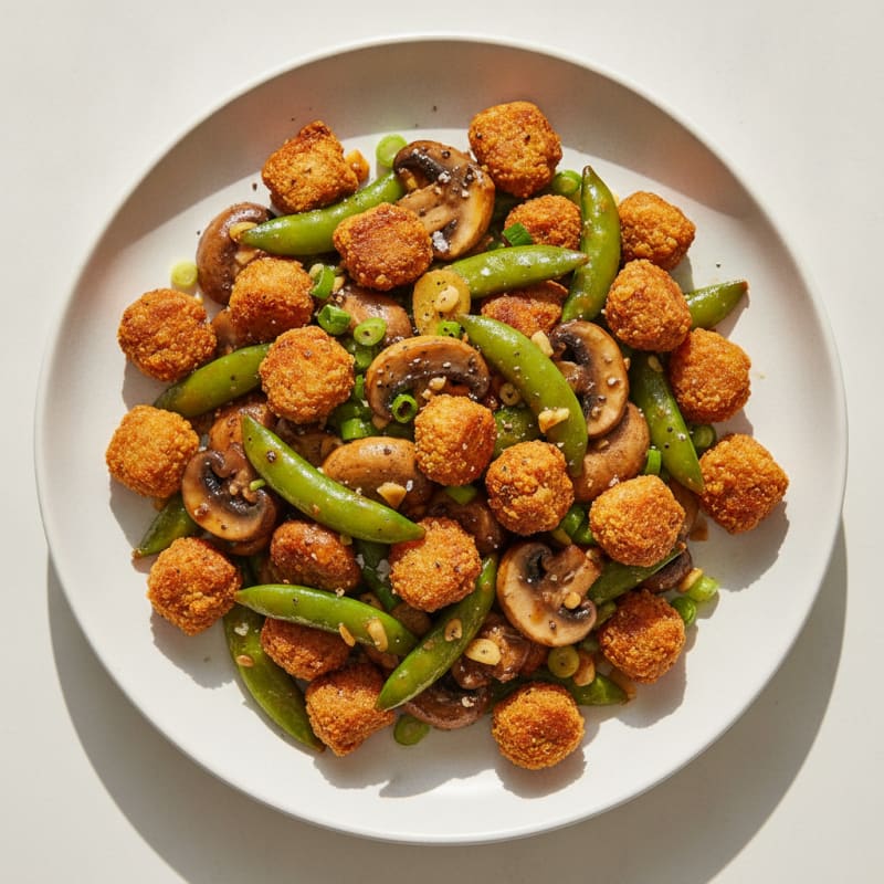 Soy Chunks and Mushroom Stir-Fry