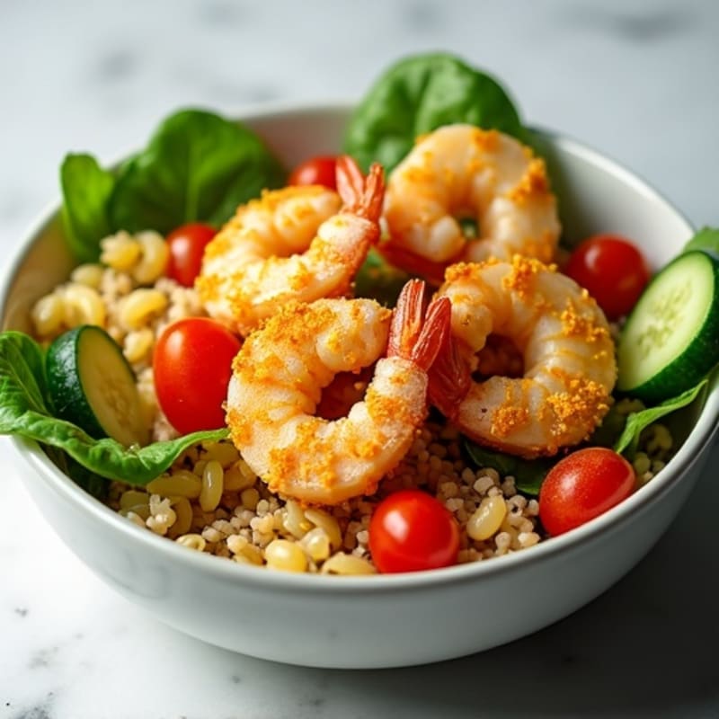 Crispy Shrimp and Quinoa Salad Bowl