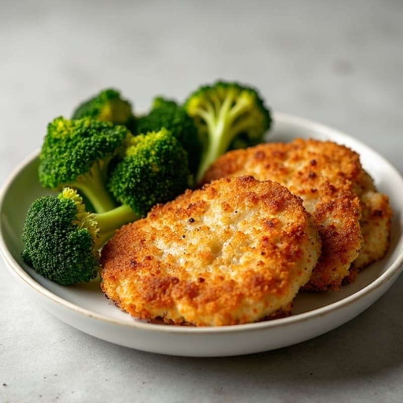 Crispy Baked Chicken Cutlets with Roasted Broccoli