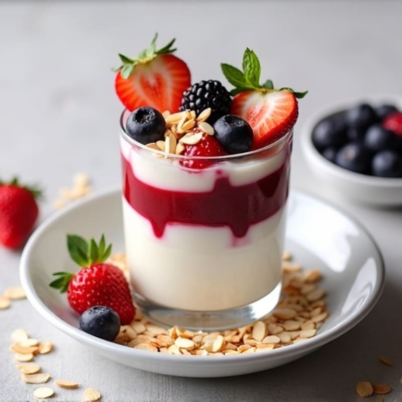 Greek Yogurt Protein Parfait with Mixed Berries