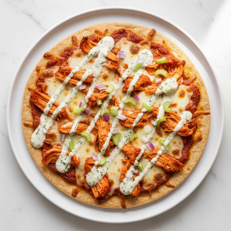 Crispy Buffalo Chicken Pizza with Zesty Ranch