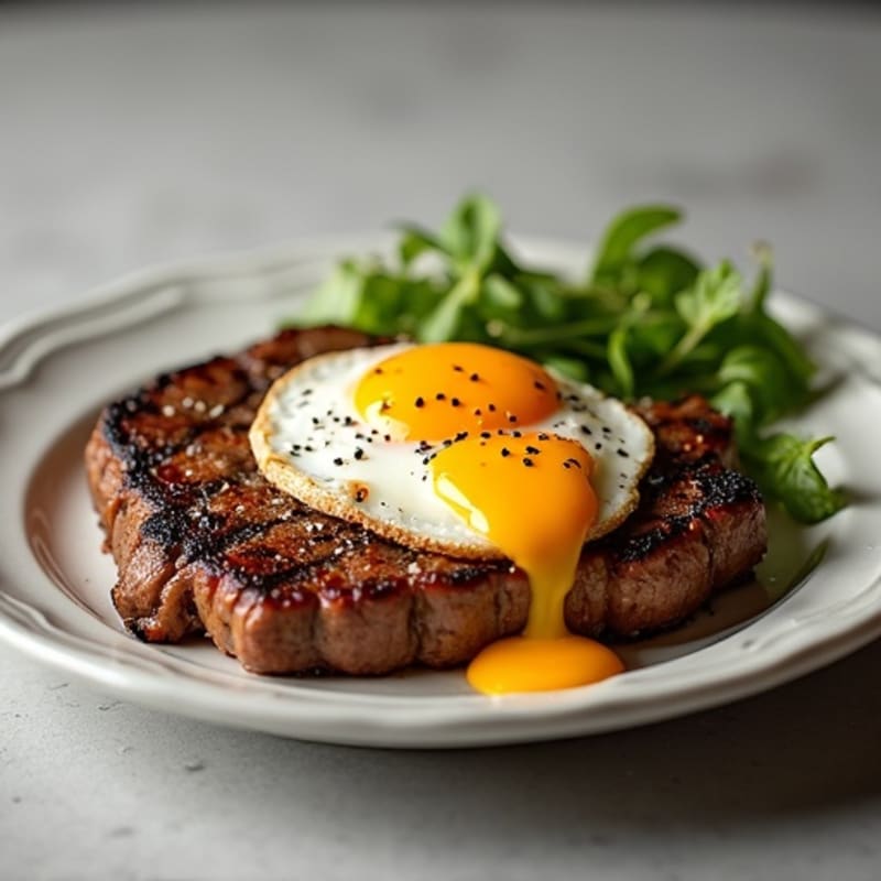 Pan-Seared Steak with Sunny-Side Eggs